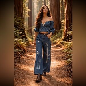 ❄️LAST ONE❄️Anthropologie NWT The Lex Embroidered High-Rise Taper Jeans size 26.